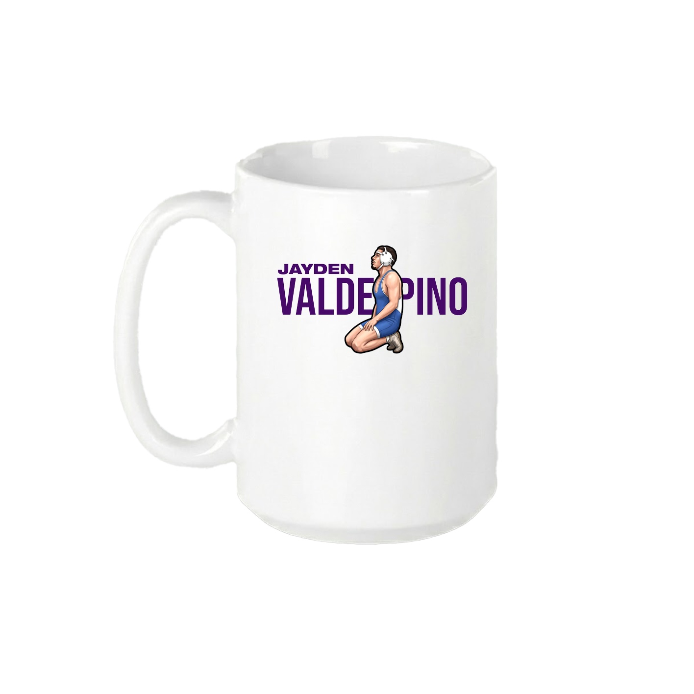 15oz Coffee Mug — Player Name in White