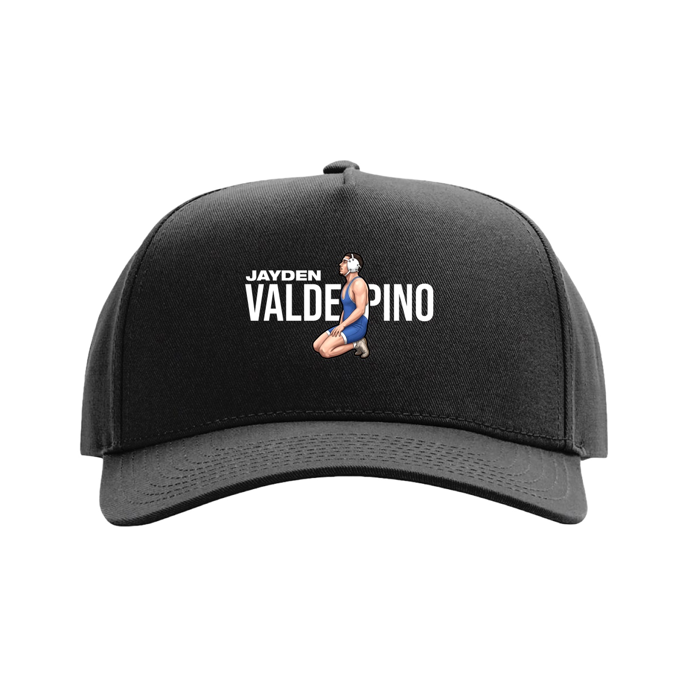 Full Fabric Five-Panel Champ Cap — Player Name in Black