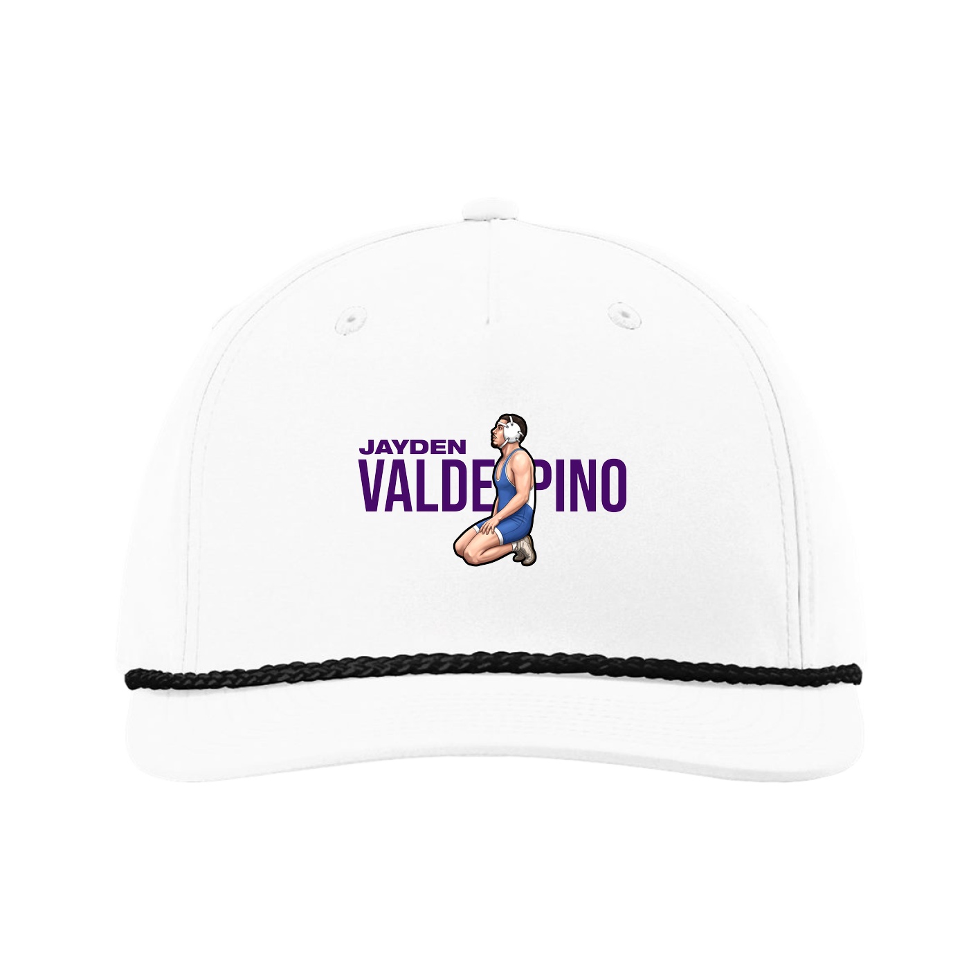 Five-Panel Classic Rope Cap — Player Name in White