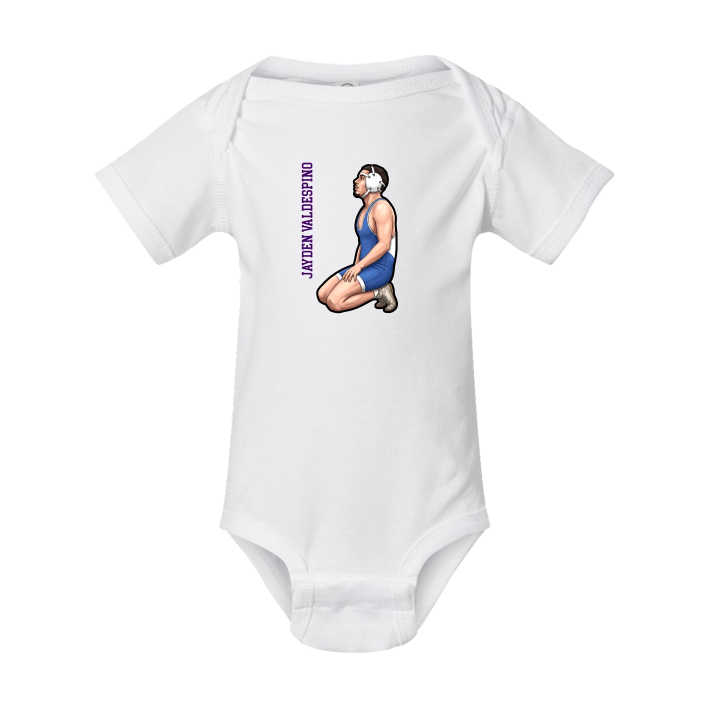 Baby Onesie — Name Vertical in White