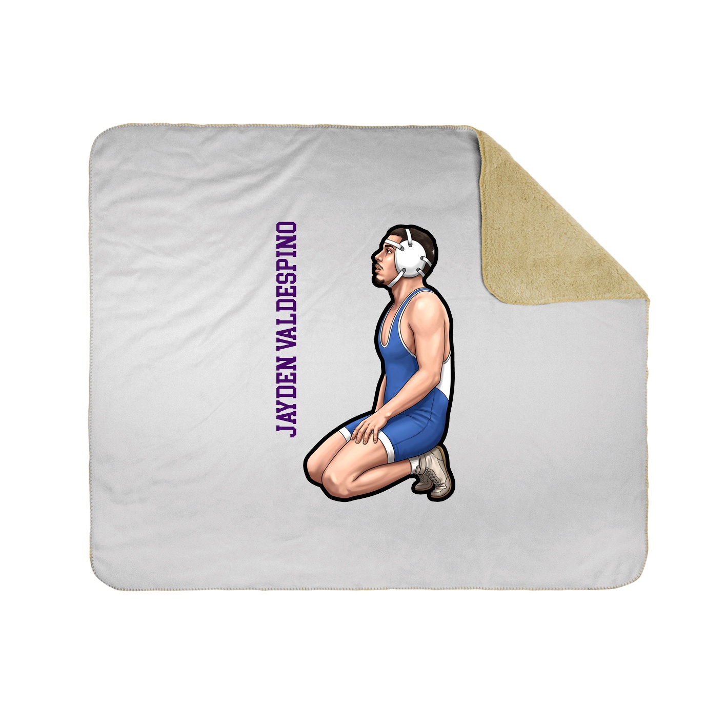 Throw Blanket — Name Vertical in White