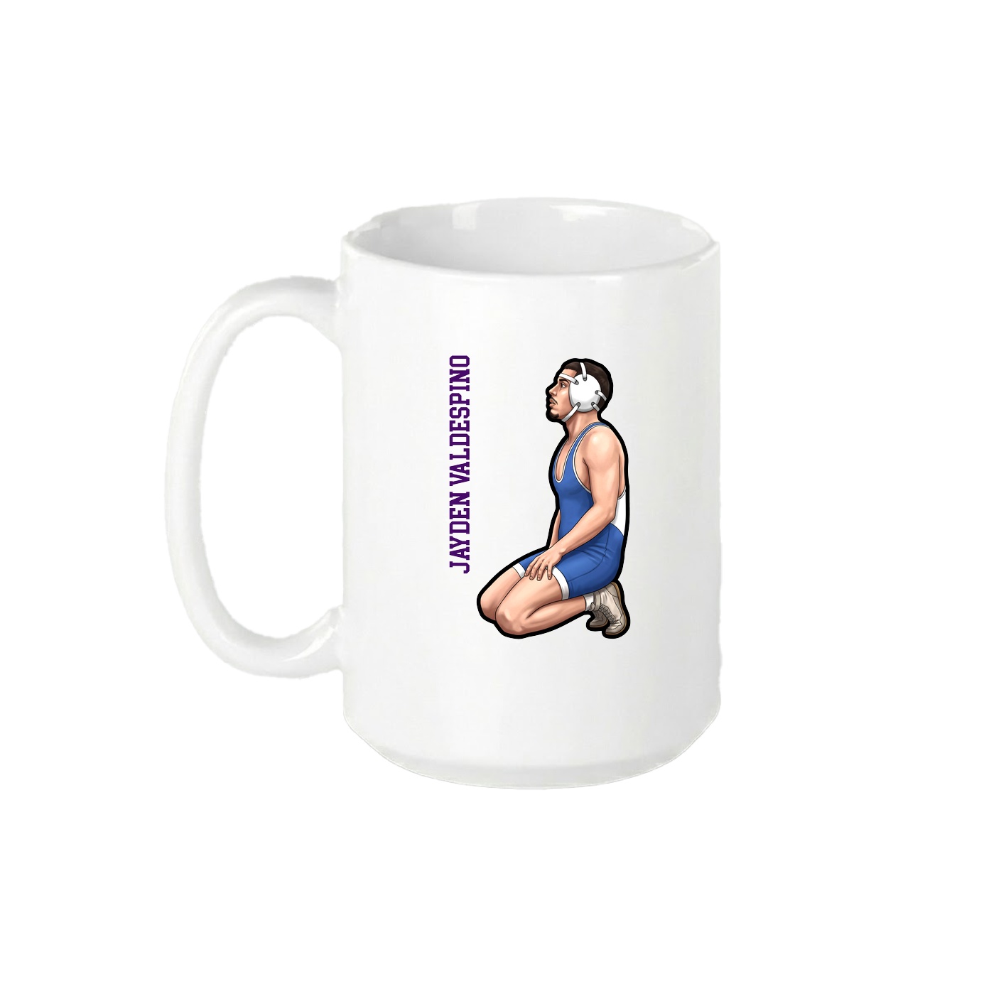 15oz Coffee Mug — Name Vertical in White
