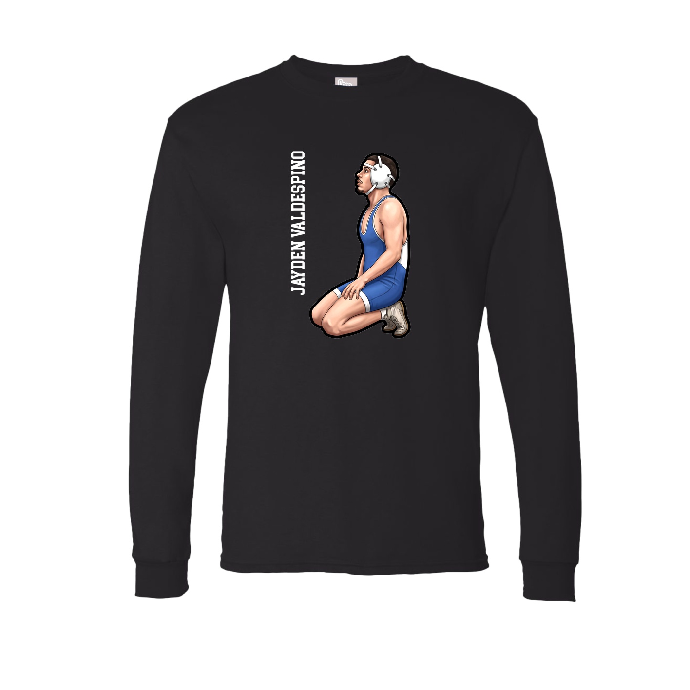 Long Sleeve Tee — Name Vertical in Black