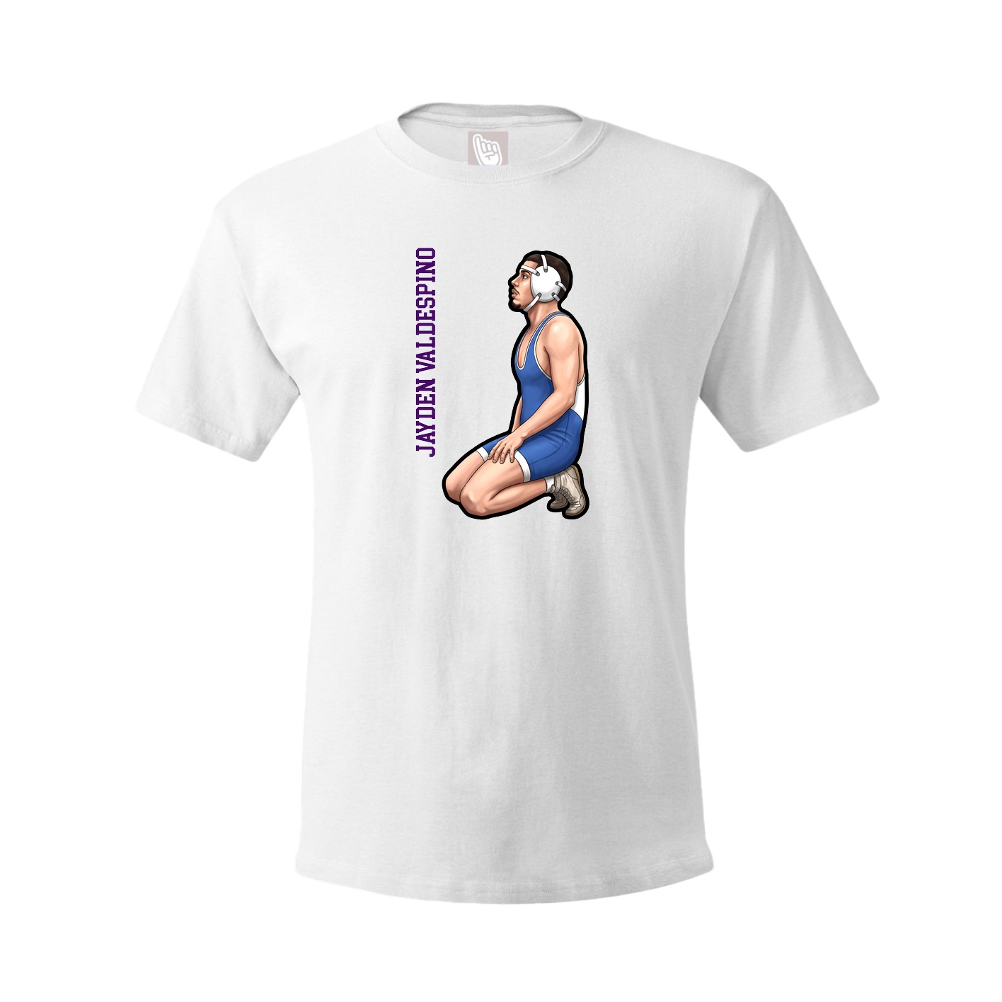 Youth Tee — Name Vertical in White