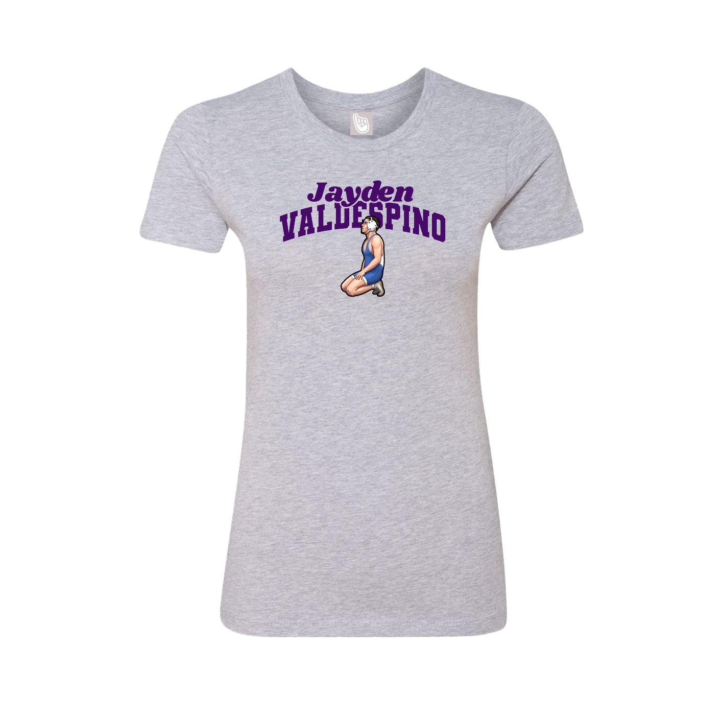 Fitted Women's Tee — Signature Arch in Grey