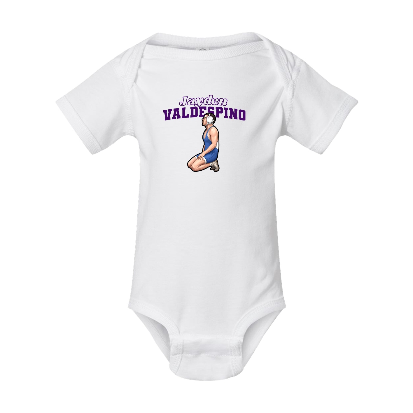 Baby Onesie — Name Arch in White