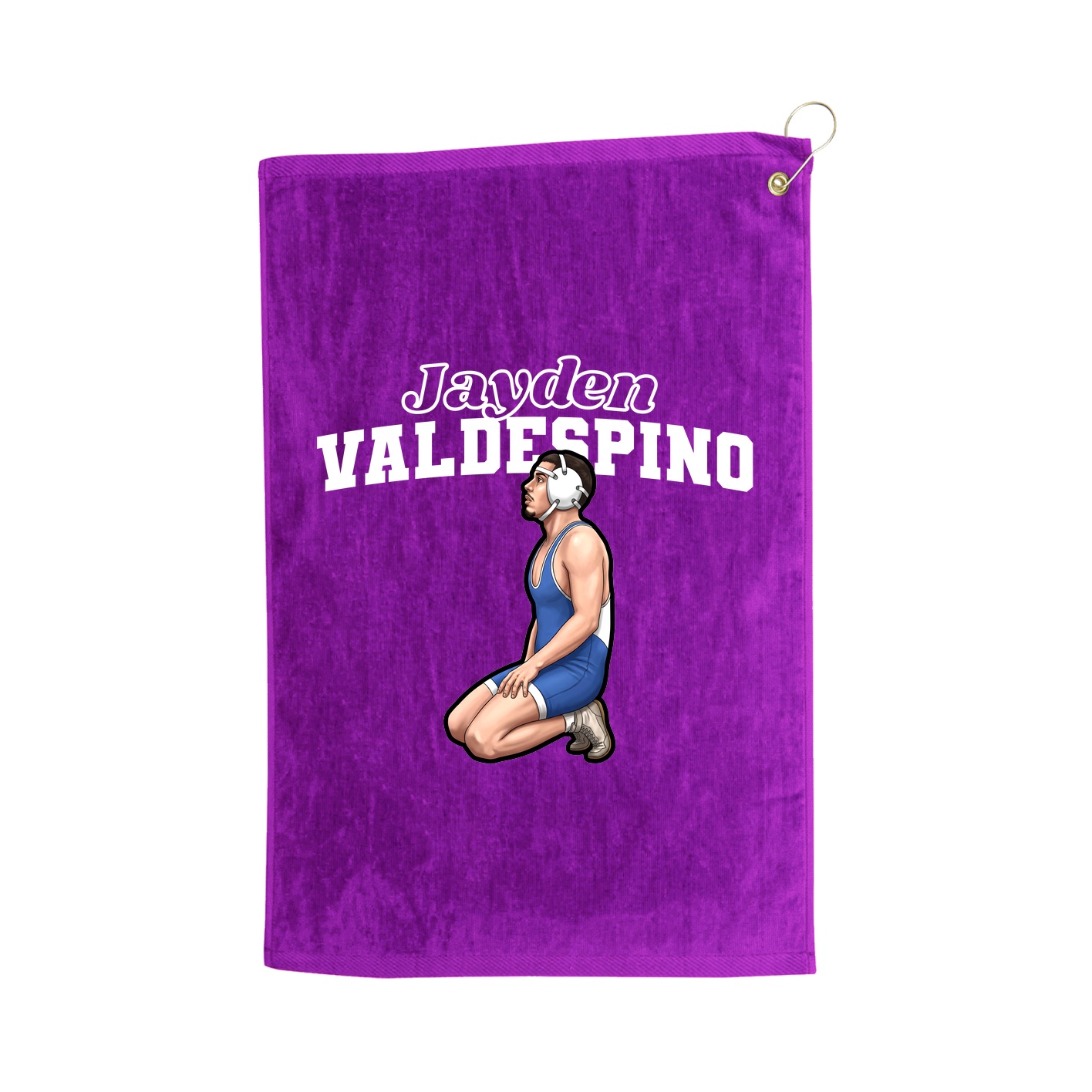 Golf Towel — Name Arch in Purple