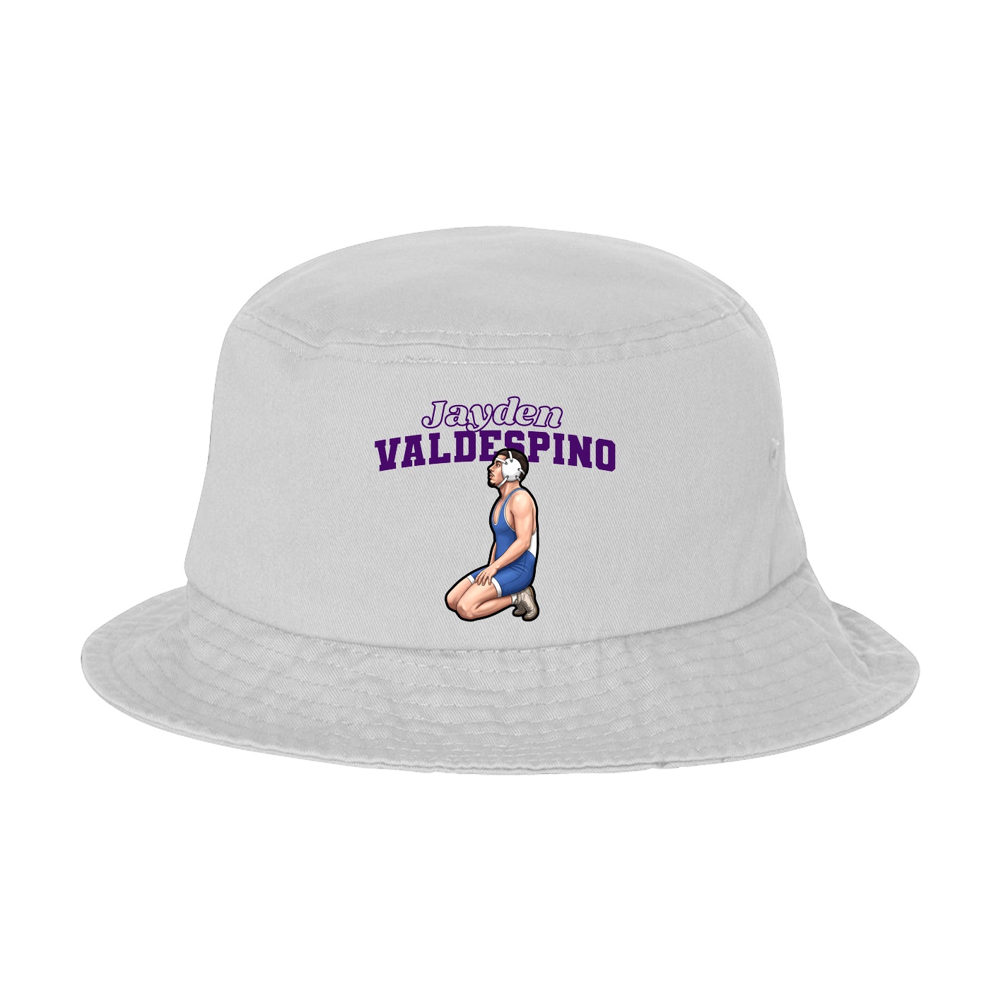 Bucket Cap — Name Arch in White