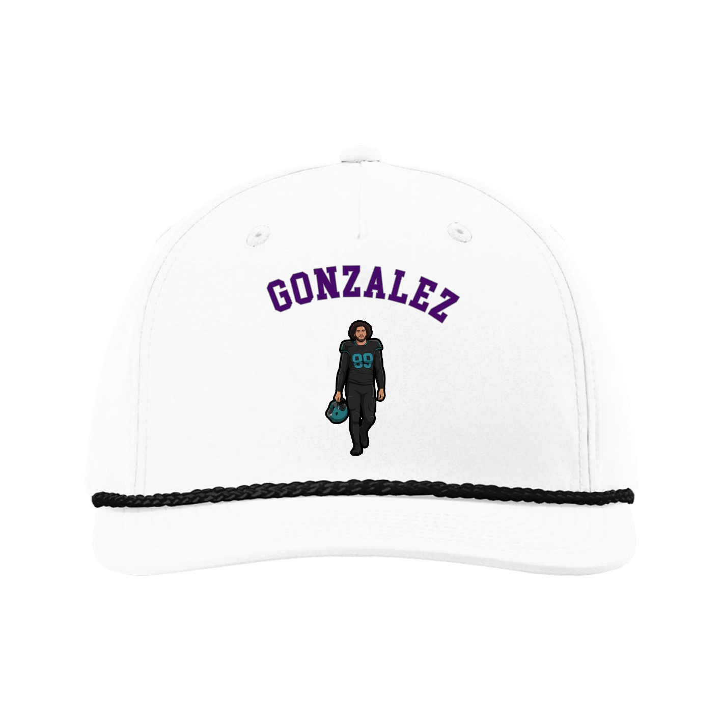 Five-Panel Classic Rope Cap — Shirsey Arch in White