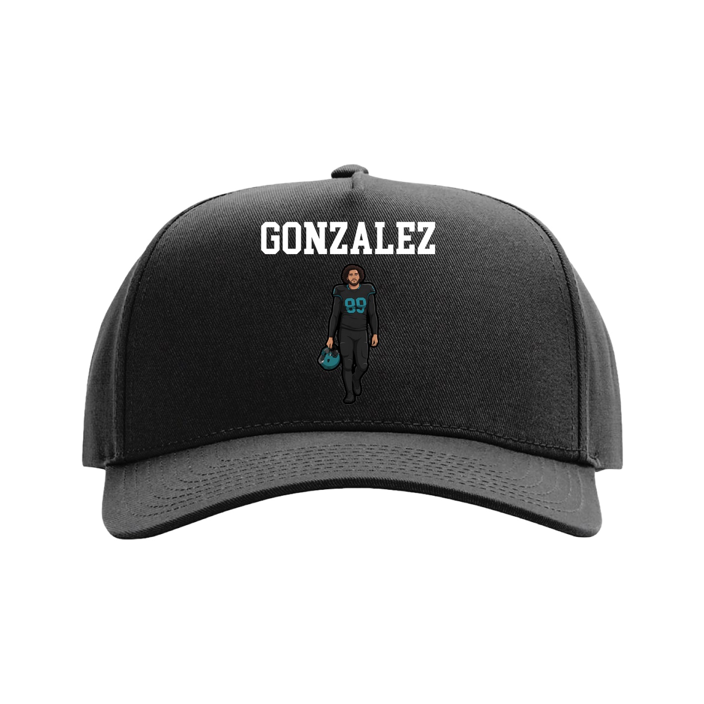 Full Fabric Five-Panel Champ Cap — Shirsey in Black