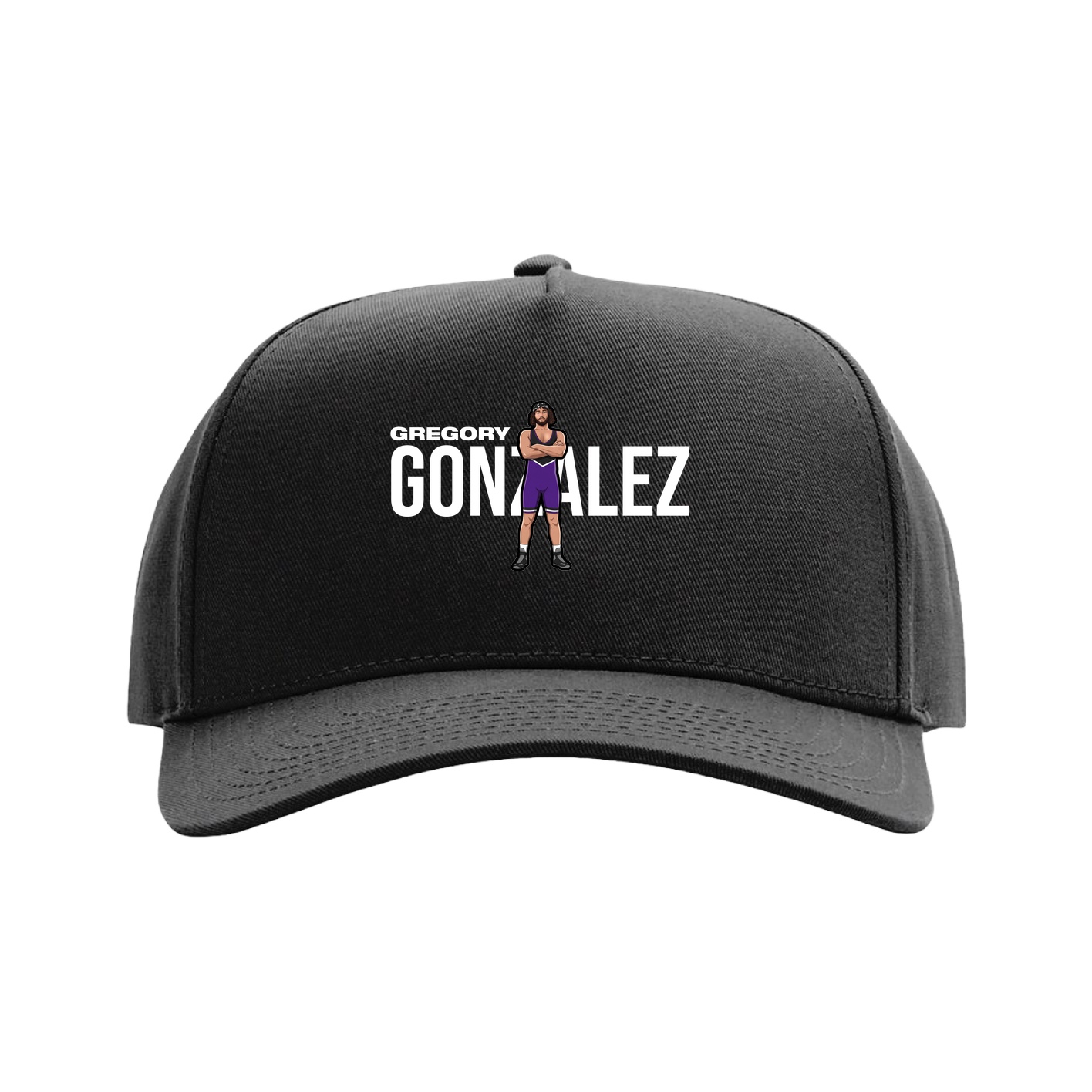 Full Fabric Five-Panel Champ Cap — Player Name in Black
