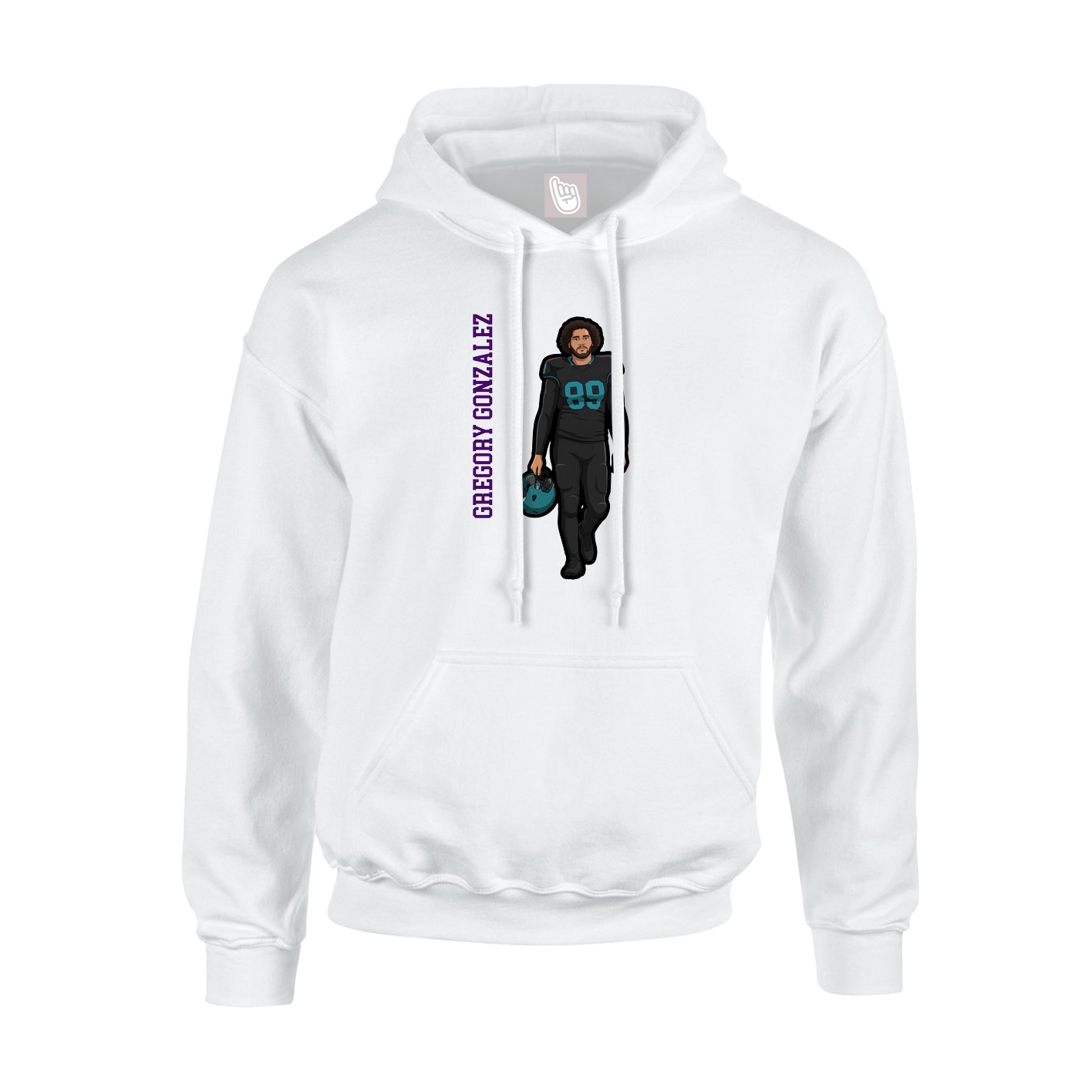 Youth Hoodie — Name Vertical in White