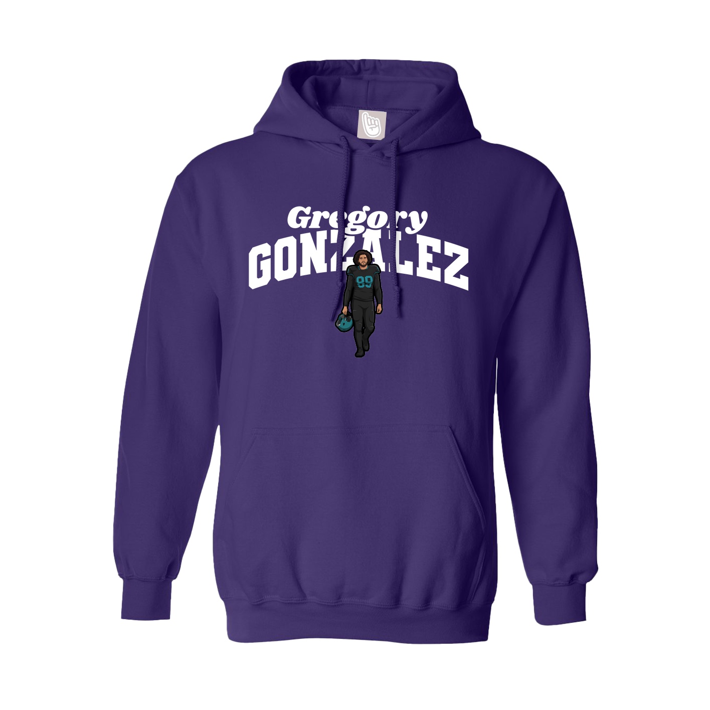 Youth Hoodie — Signature Arch in Purple