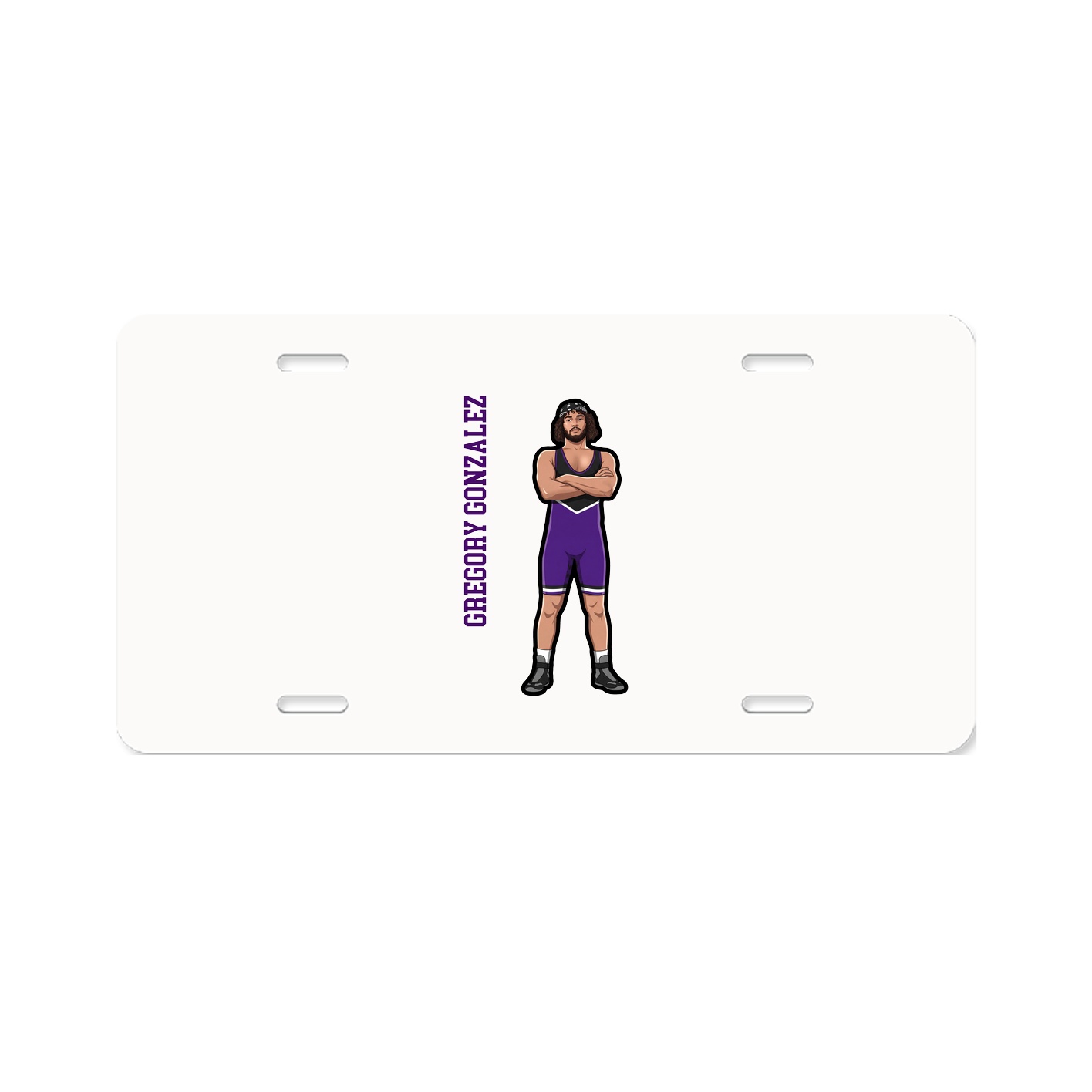License Plate — Name Vertical in Classic