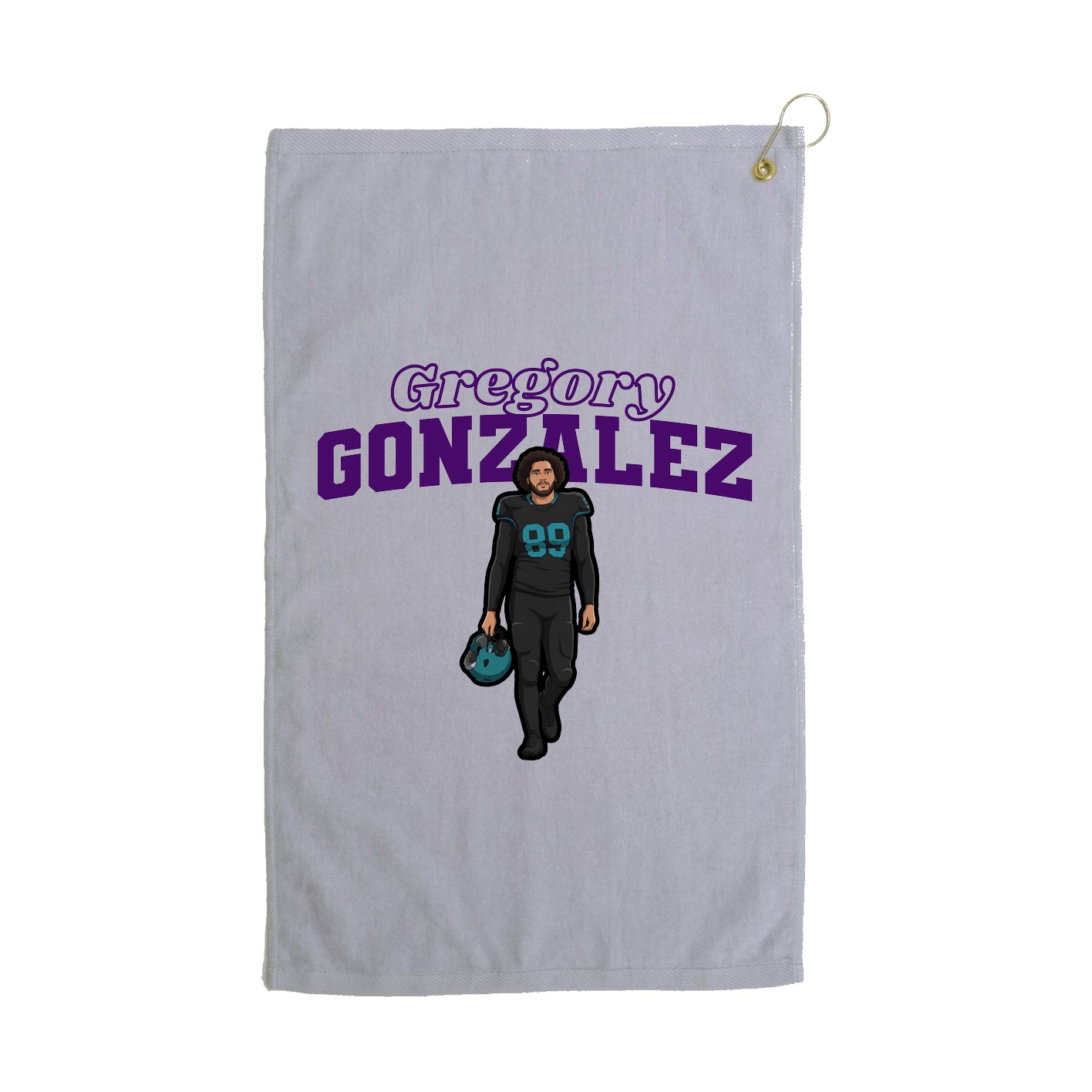 Golf Towel — Name Arch in Grey