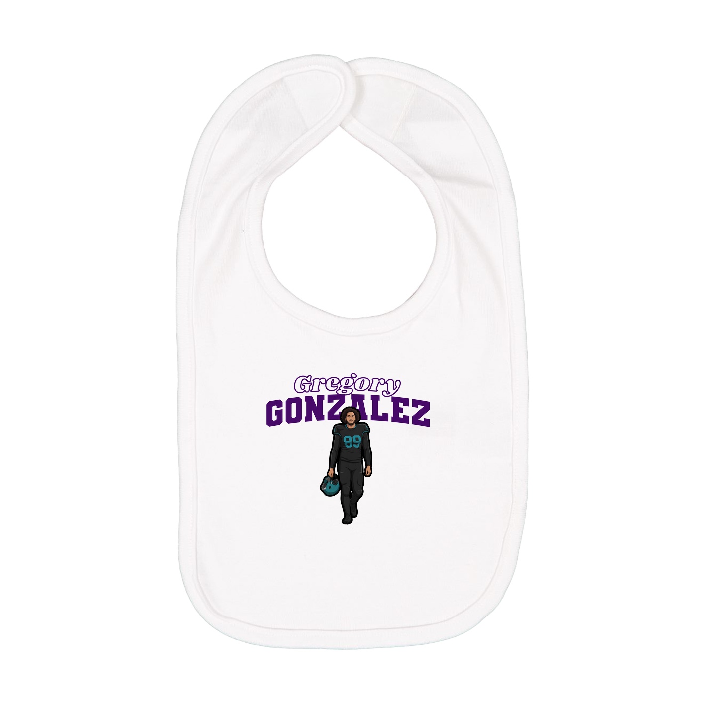 Infant Bib — Name Arch in White