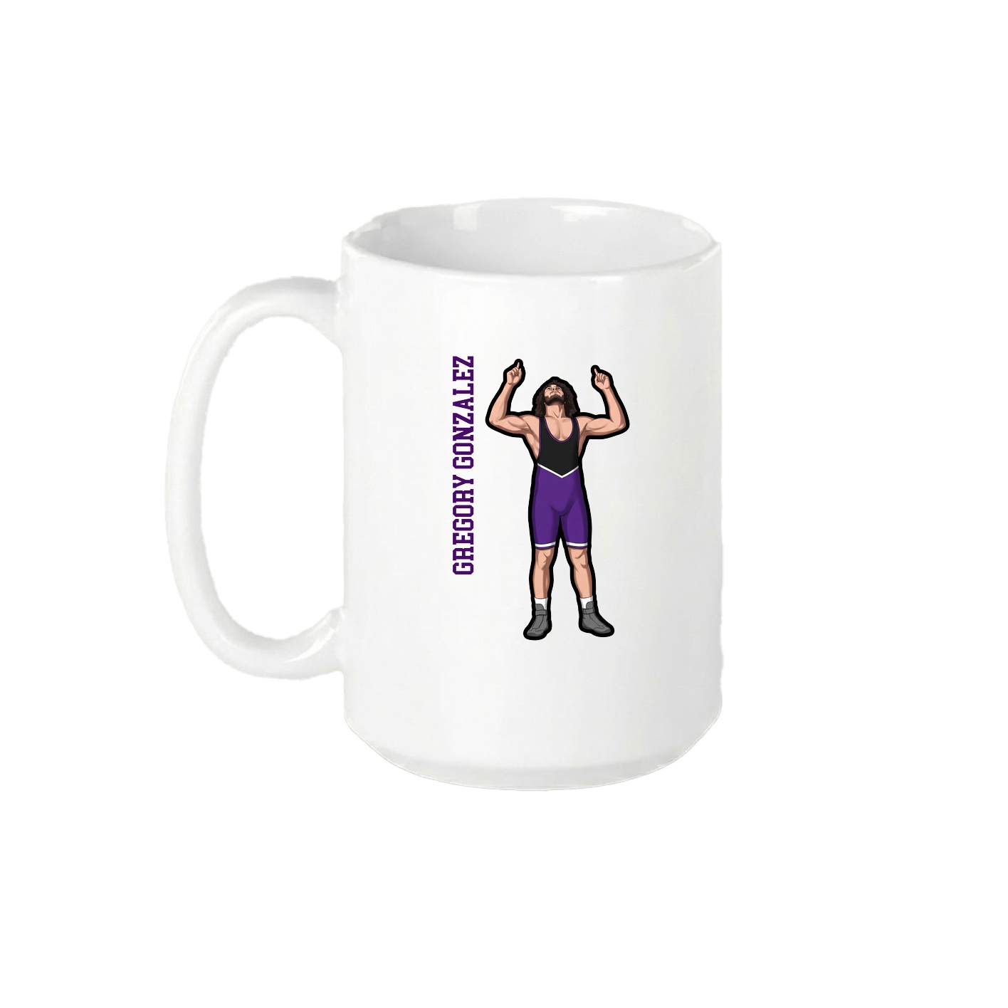 15oz Coffee Mug — Name Vertical in White