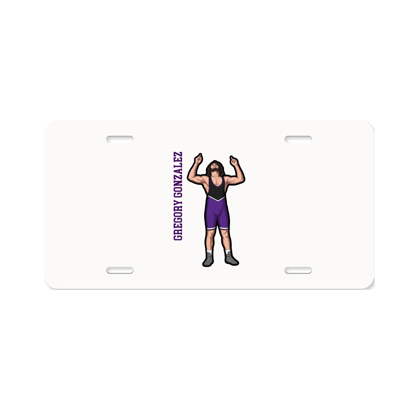 License Plate — Name Vertical in Classic