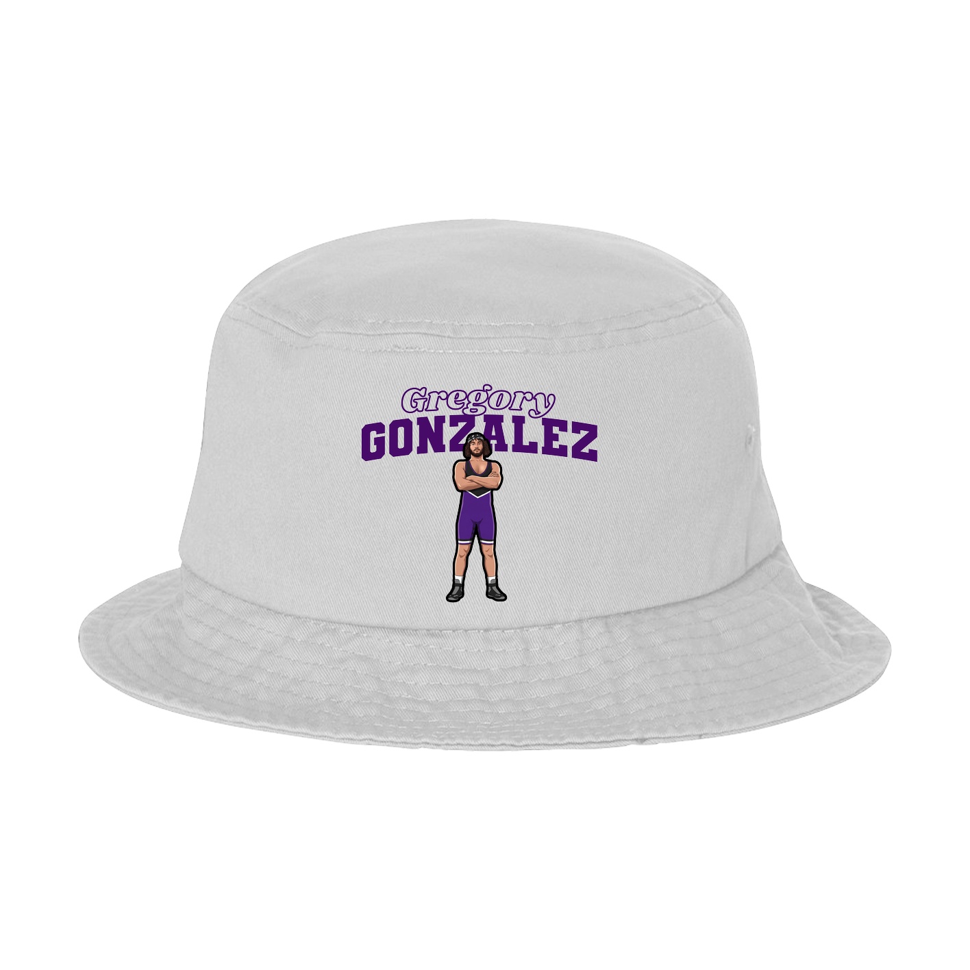 Bucket Cap — Name Arch in White