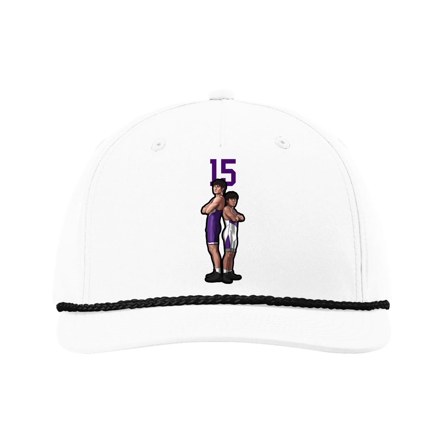 Five-Panel Classic Rope Cap — Number Top in White