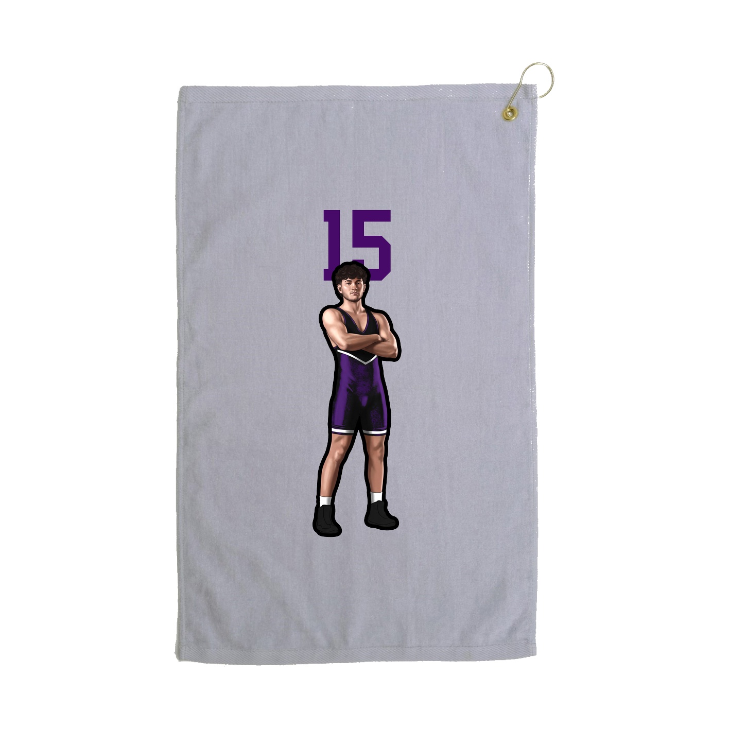 Golf Towel — Number Top in Grey