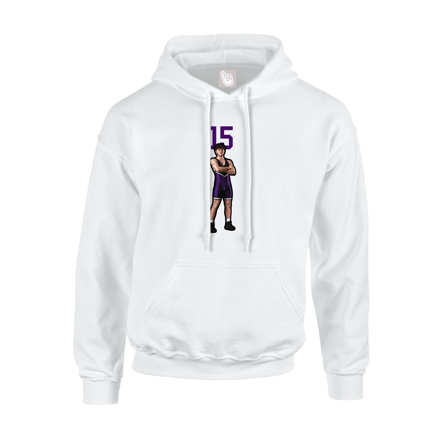 Youth Hoodie — Number Top in White