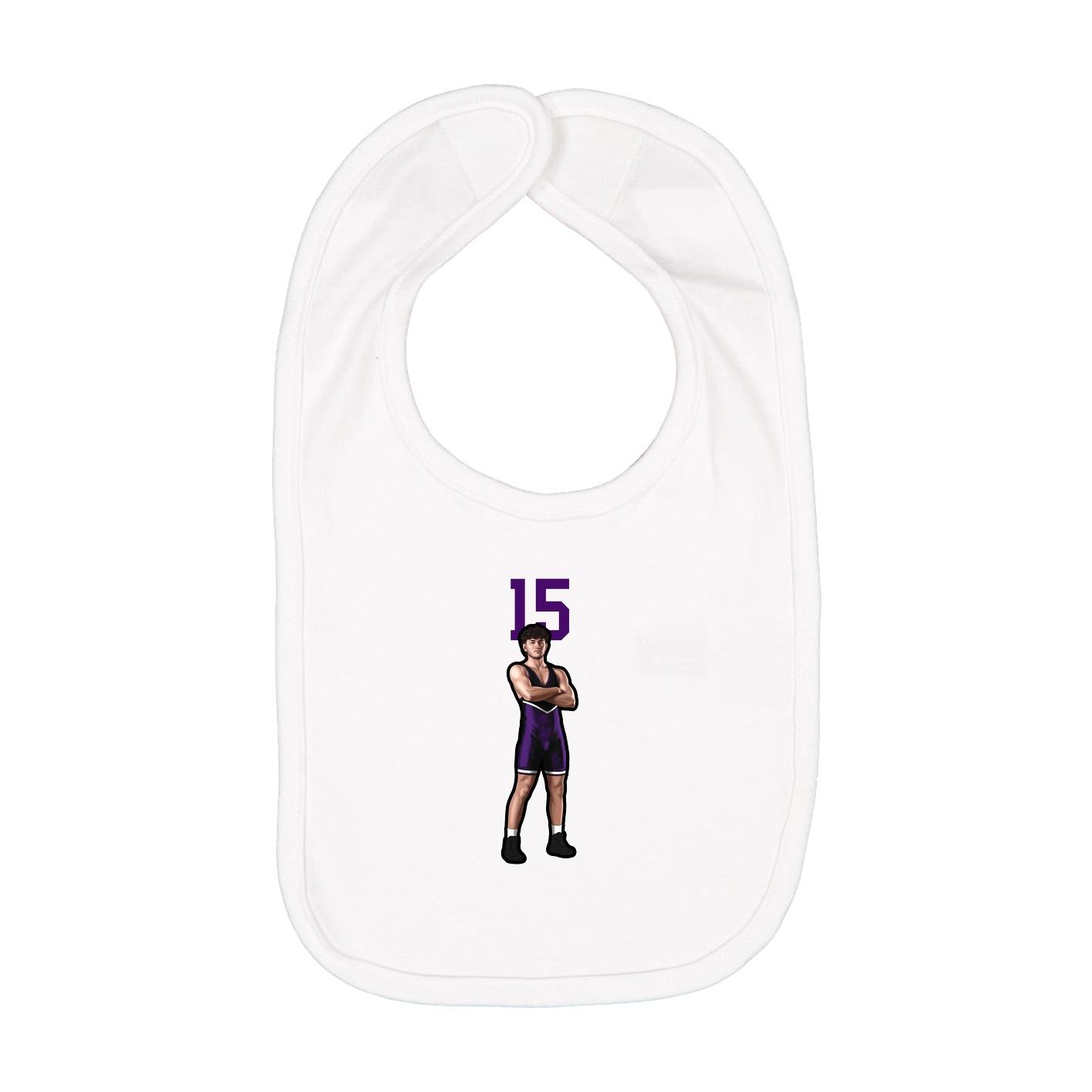 Infant Bib — Number Top in White