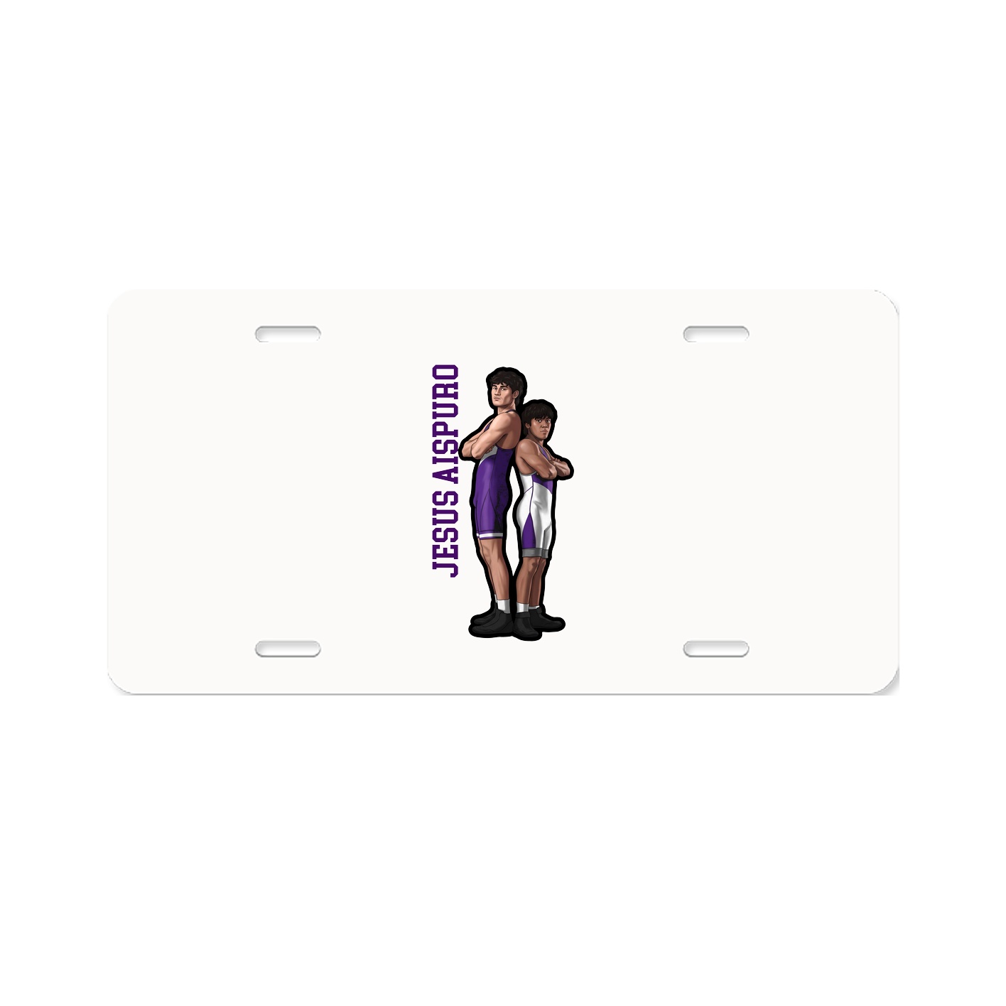 License Plate — Name Vertical in Classic