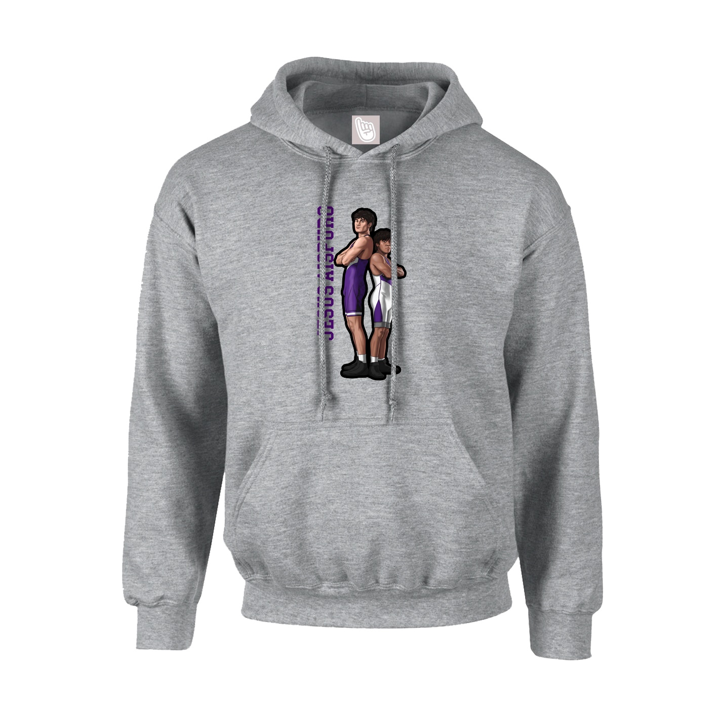 Hoodie — Name Vertical in Grey