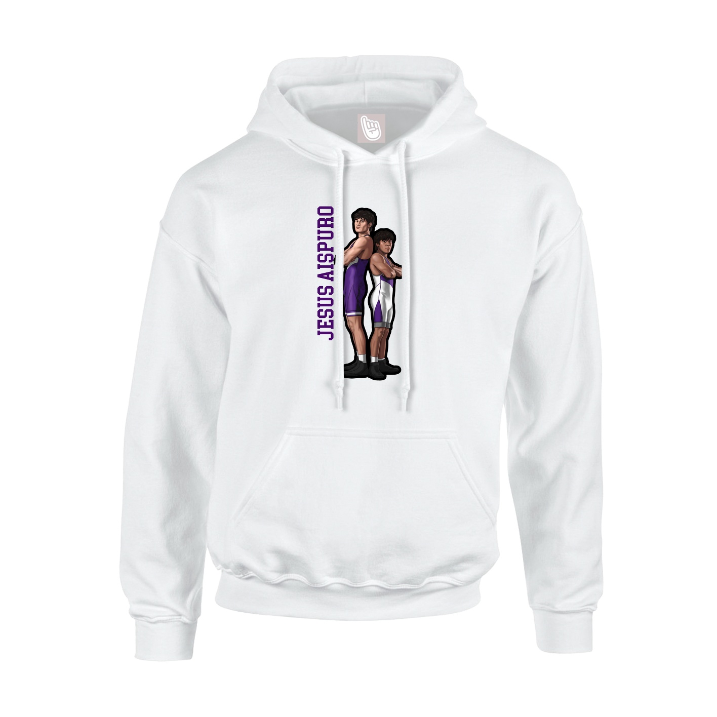 Youth Hoodie — Name Vertical in White
