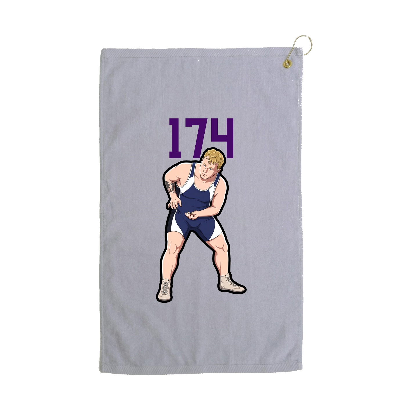 Golf Towel — Number Top in Grey