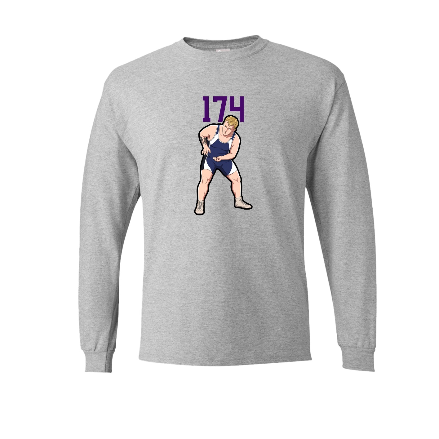 Long Sleeve Tee — Number Top in Grey