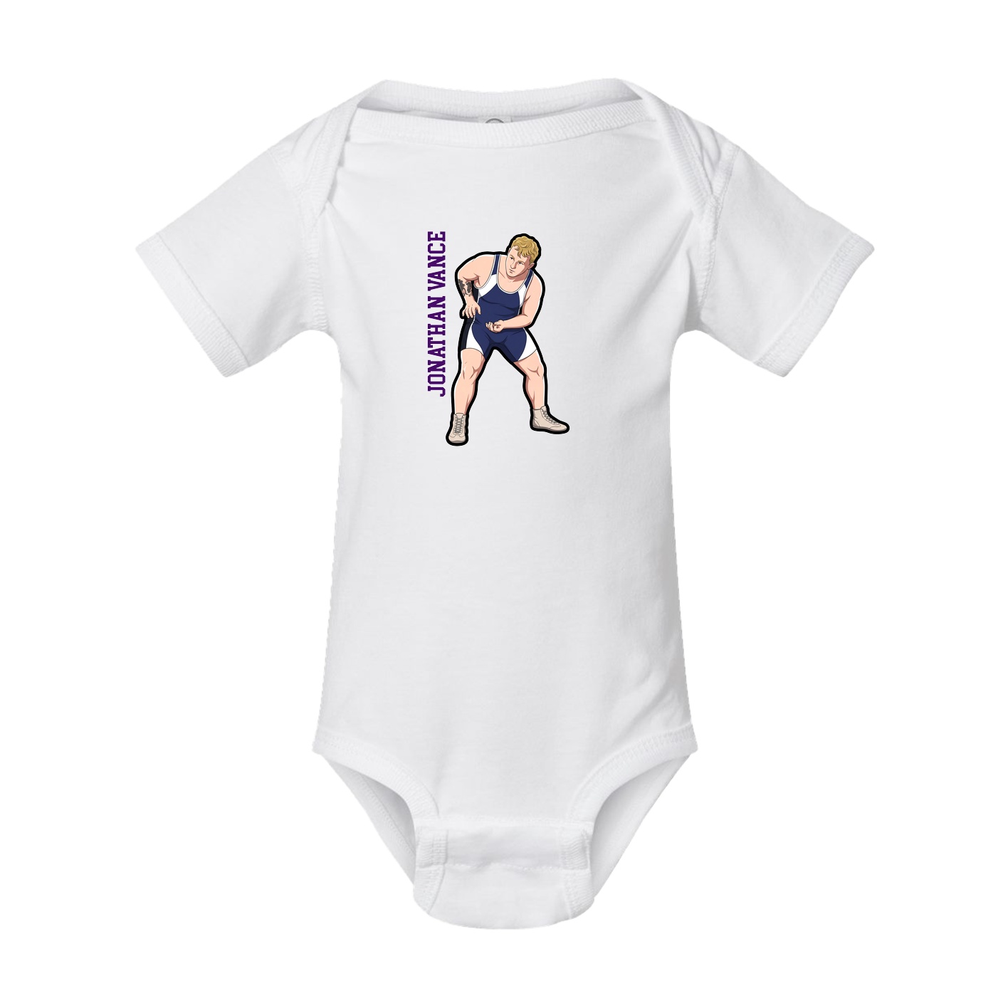 Baby Onesie — Name Vertical in White