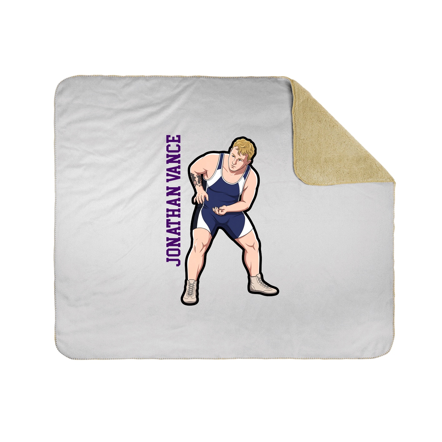 Throw Blanket — Name Vertical in White