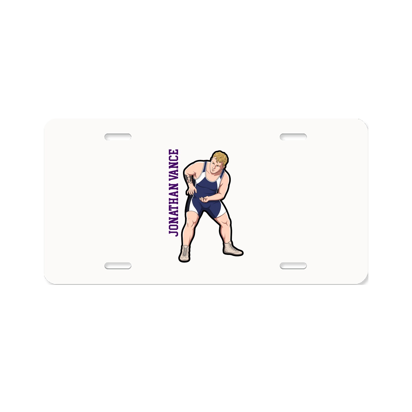 License Plate — Name Vertical in Classic