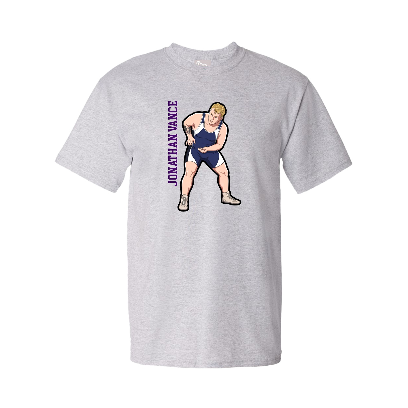 Tee — Name Vertical in Grey