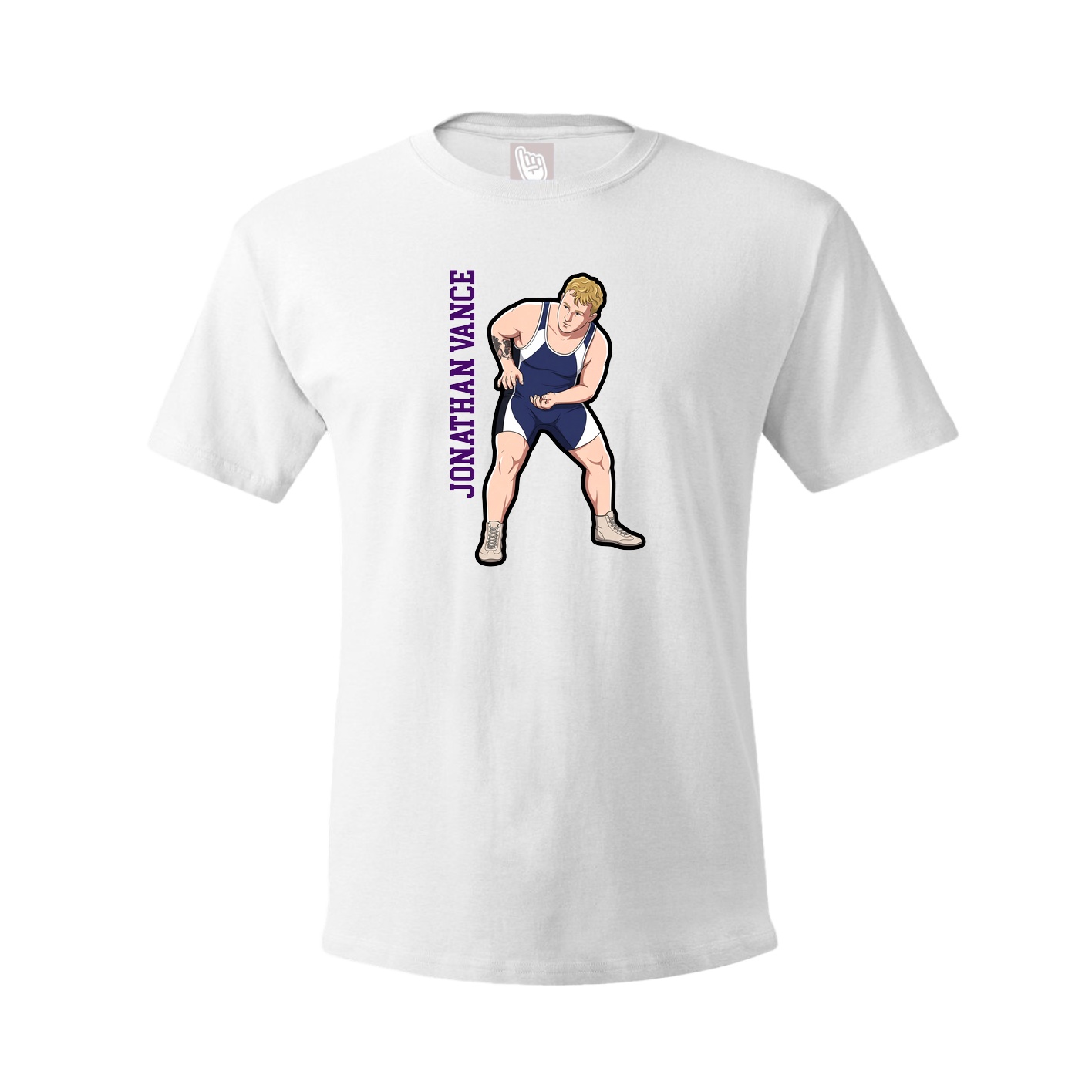 Tee — Name Vertical in White