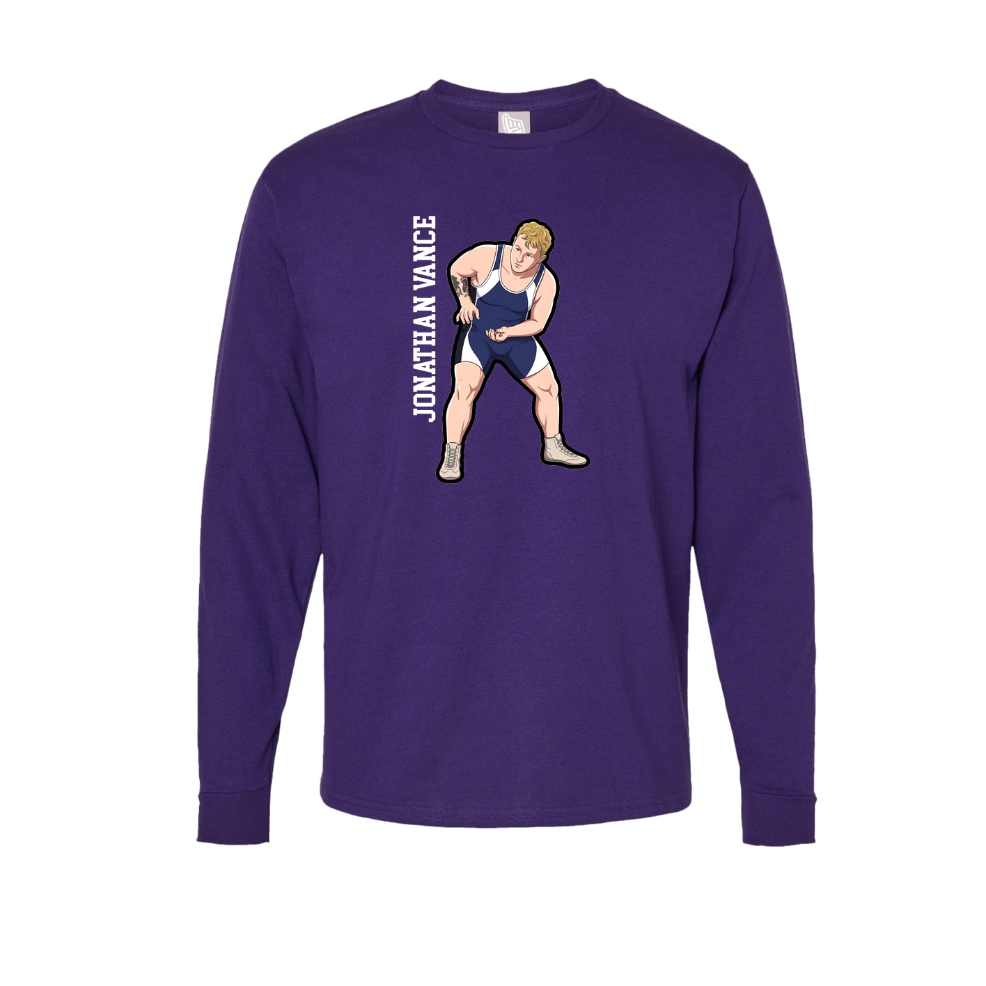 Long Sleeve Tee — Name Vertical in Purple