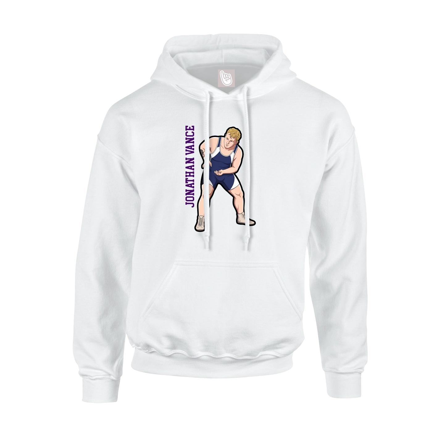 Youth Hoodie — Name Vertical in White