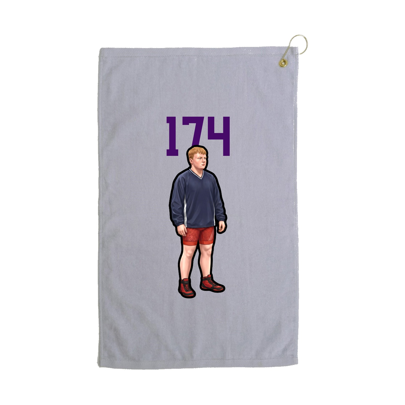 Golf Towel — Number Top in Grey