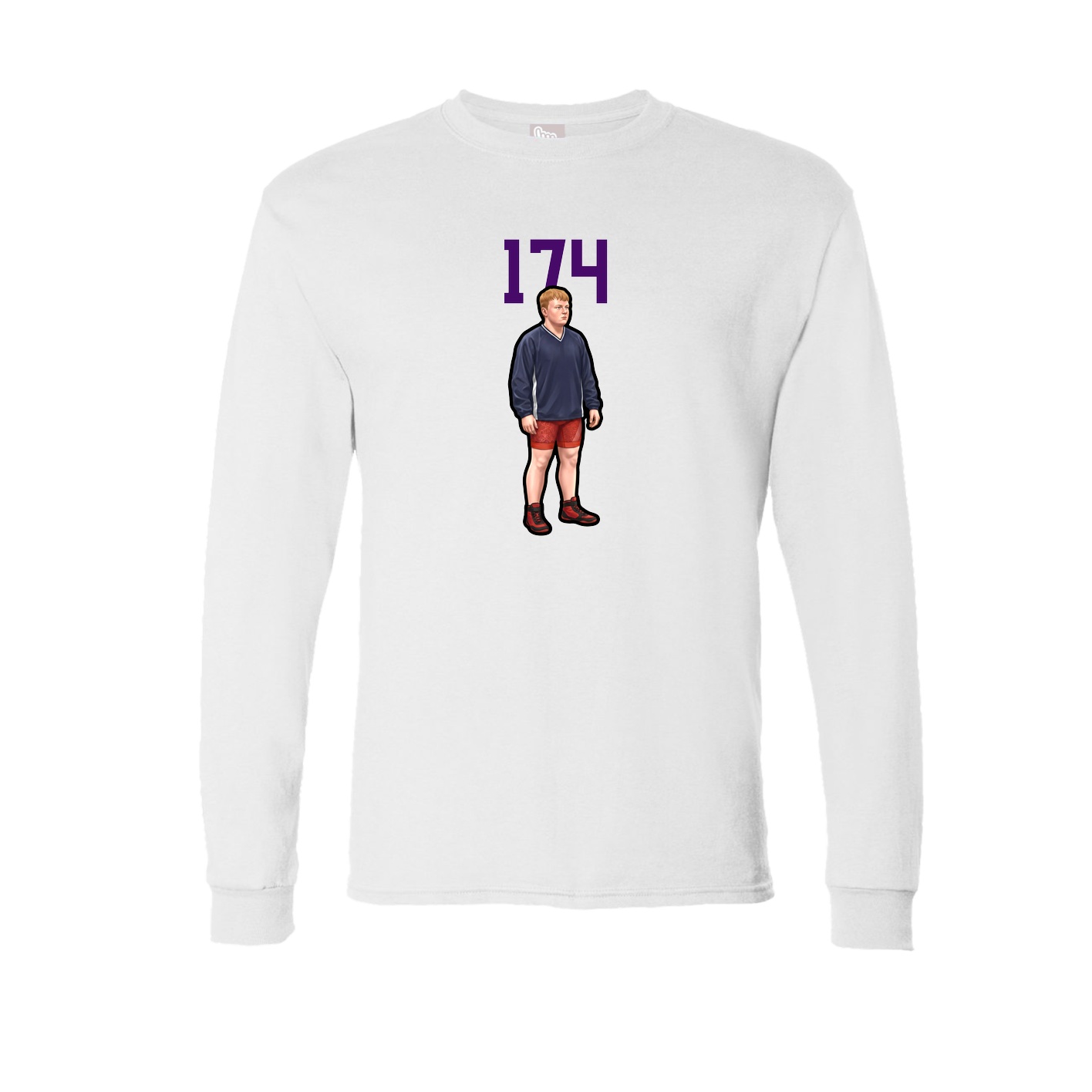Long Sleeve Tee — Number Top in White