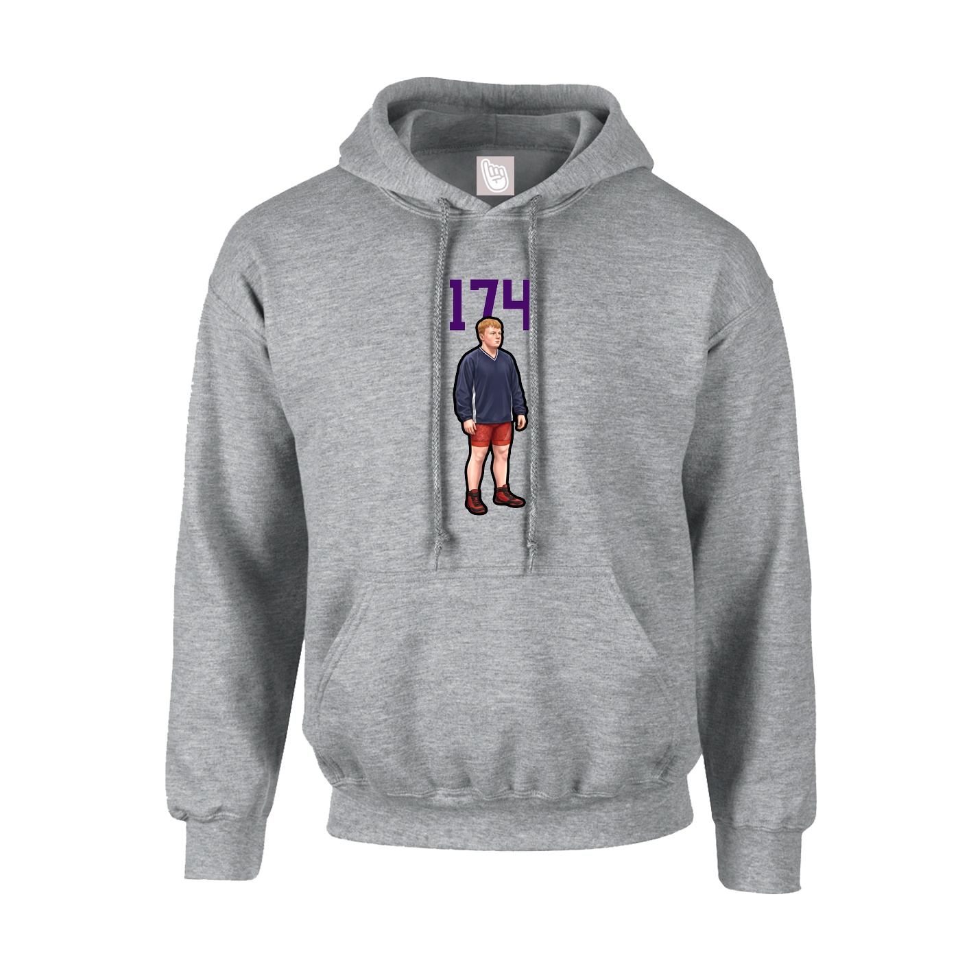 Hoodie — Number Top in Grey