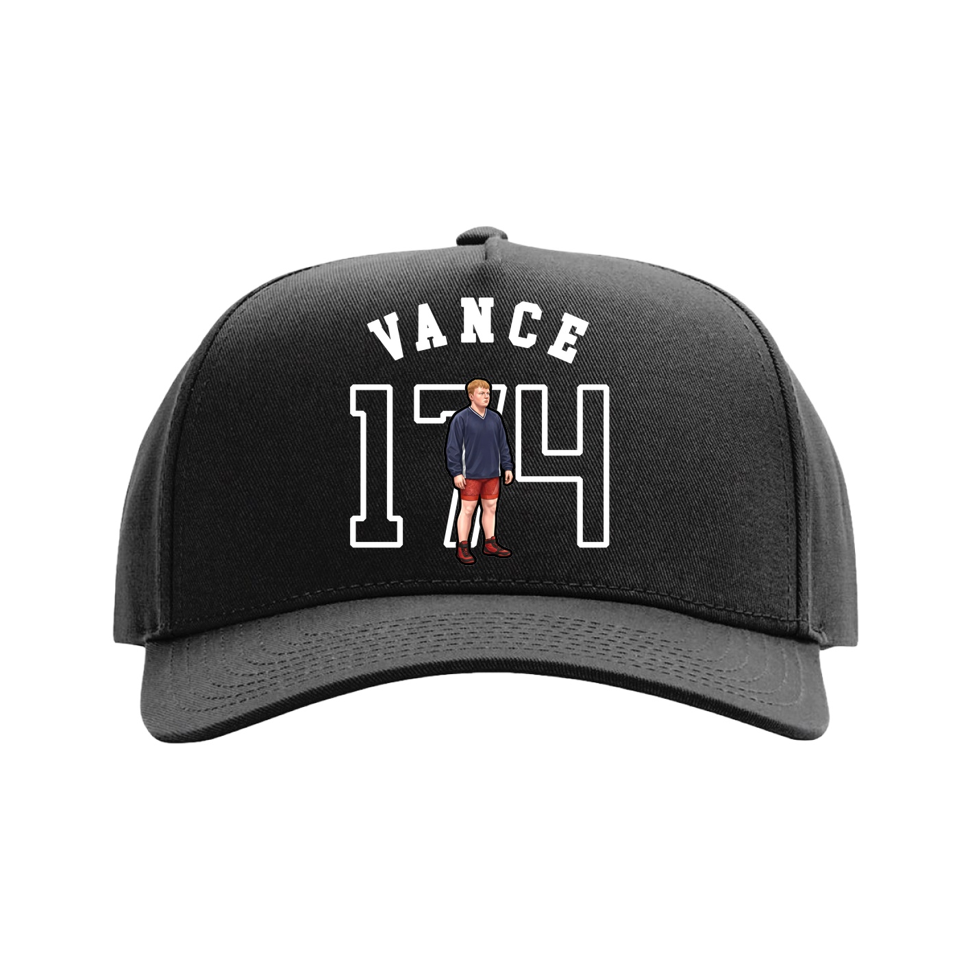 Full Fabric Five-Panel Champ Cap — Shirsey Arch in Black