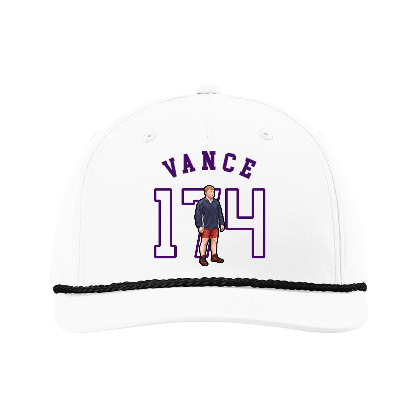 Five-Panel Classic Rope Cap — Shirsey Arch in White