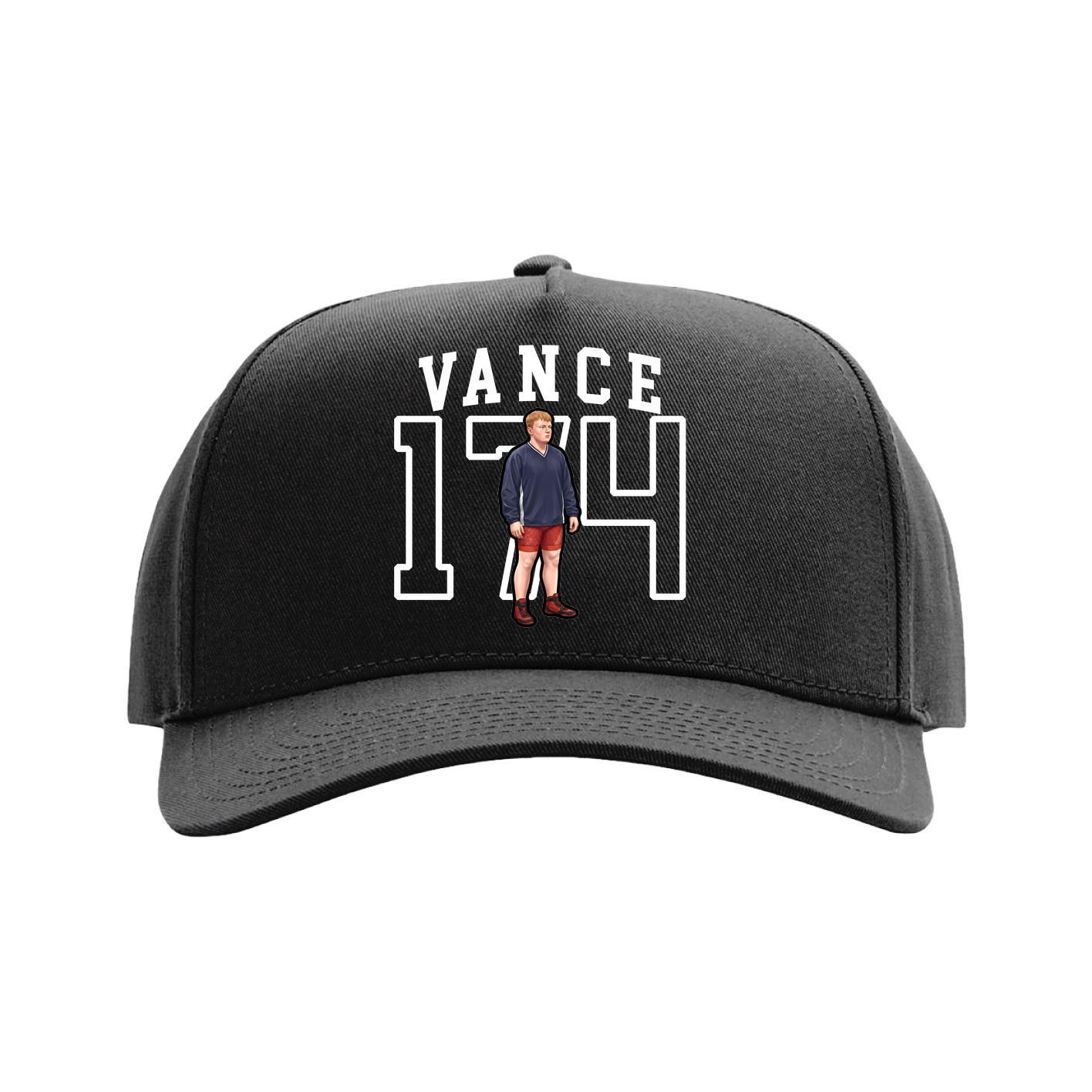 Full Fabric Five-Panel Champ Cap — Shirsey in Black