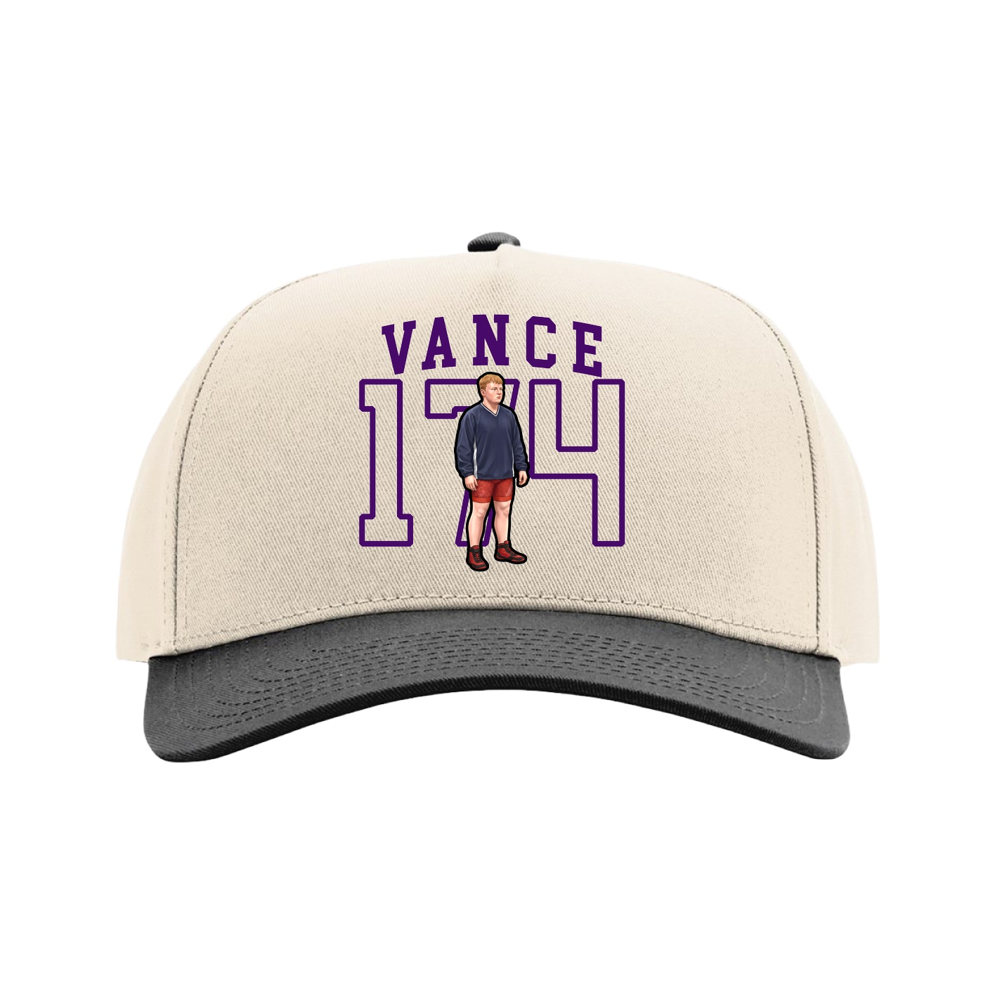 Full Fabric Five-Panel Champ Cap — Shirsey in Cream/Black
