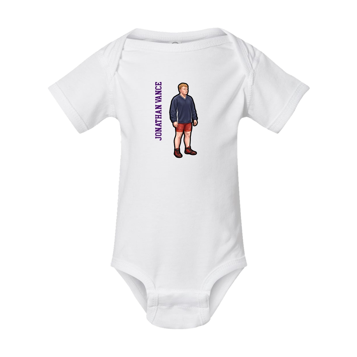 Baby Onesie — Name Vertical in White