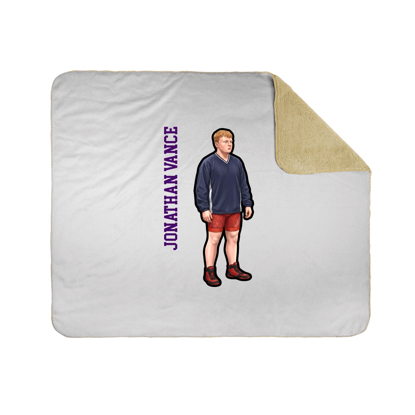 Throw Blanket — Name Vertical in White