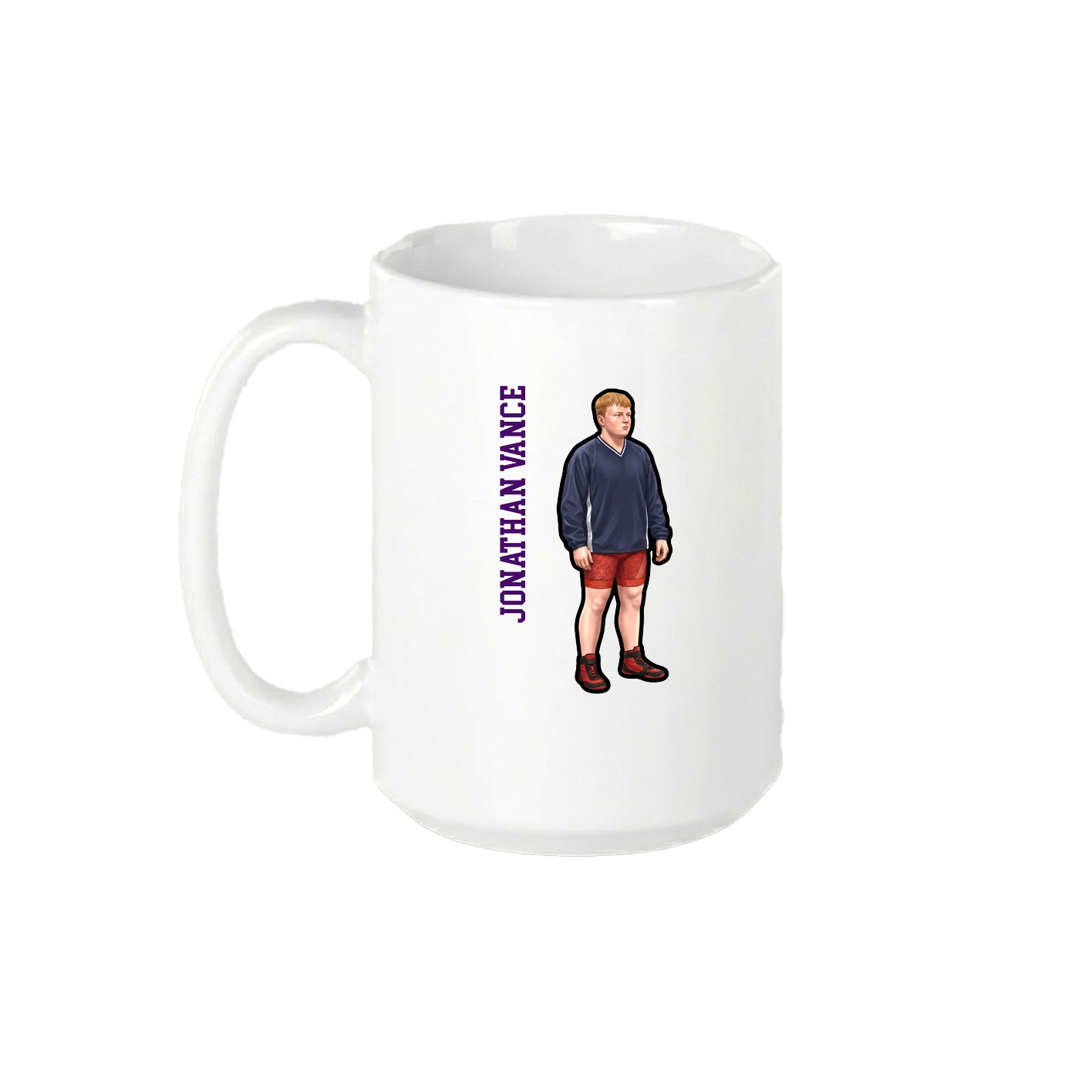 15oz Coffee Mug — Name Vertical in White