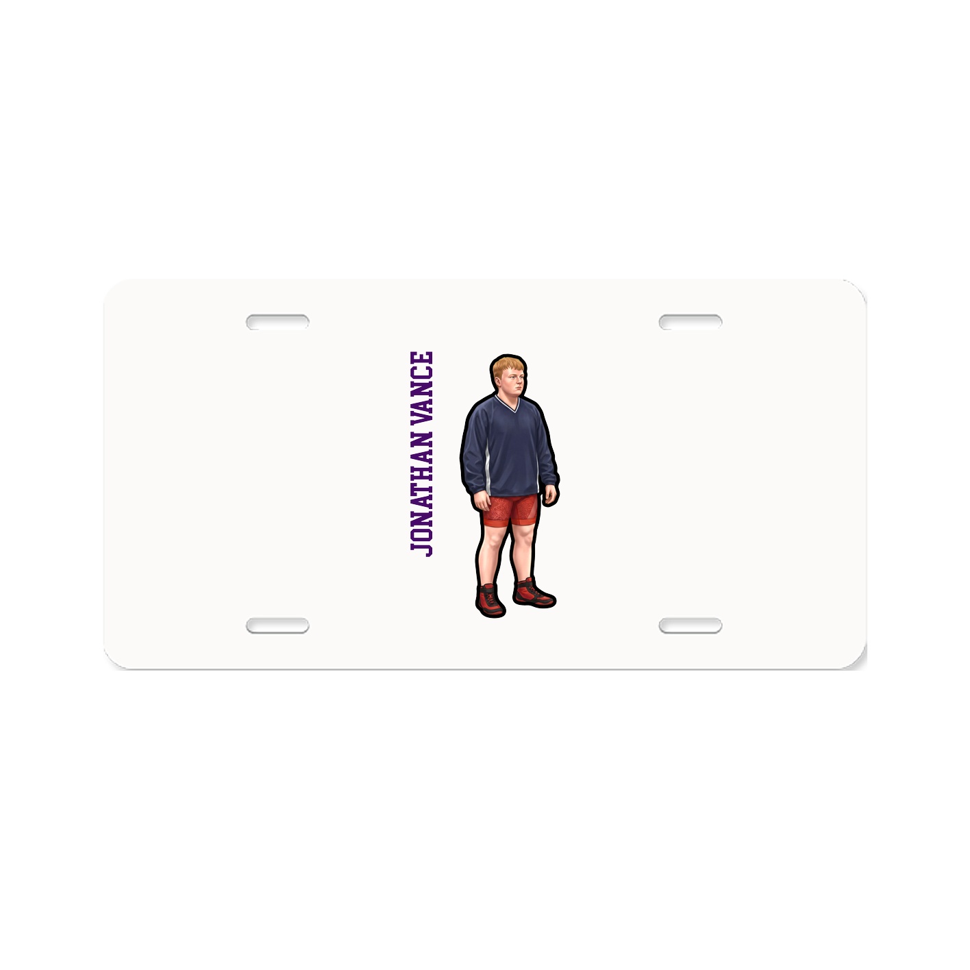License Plate — Name Vertical in Classic